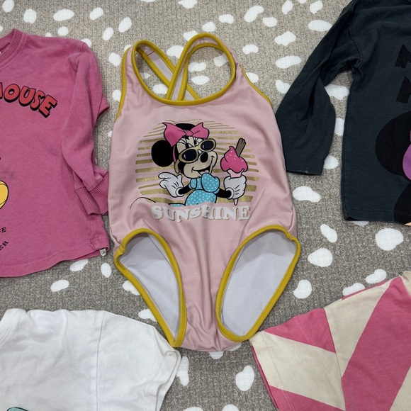 Lot of 5 Zara Kids Disney Minnie Mouse swimsuit tee long sleeve graphic tennis - Picture 5 of 6